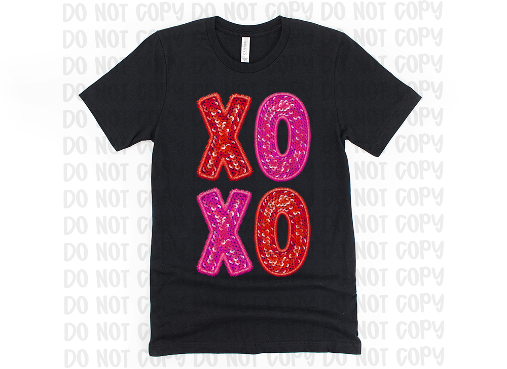 Valentine's Day Shirt with Faux Sequins for Galentine’s Day Gift