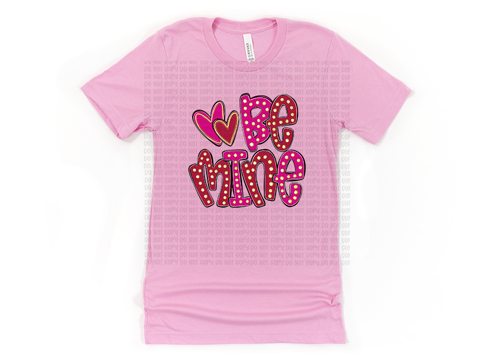 Be Mine Pink Heart T-Shirt, Trendy Valentine's Day Gift for Her, 100% Cotton Tee
