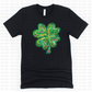 St. Patrick's Day T-Shirt with Faux Glitter Shamrock | Festive Holiday Top in Mint or Black, Sizes XS-3XL