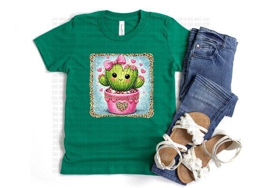 Quirky Heart Cactus Tee for Kids - Trendy Youth Clothing - Perfect for Valentine’s Day or Back-to-School