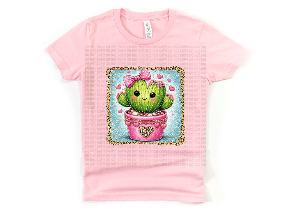 Quirky Heart Cactus Tee for Kids - Trendy Youth Clothing - Perfect for Valentine’s Day or Back-to-School