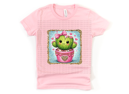 Quirky Heart Cactus Tee for Kids - Trendy Youth Clothing - Perfect for Valentine’s Day or Back-to-School