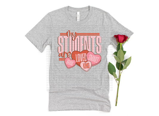 Teacher Appreciation T-Shirt - Grey Unisex Gift for Educators - 'My Students are Loved, Smart, Brave & Kind' Design