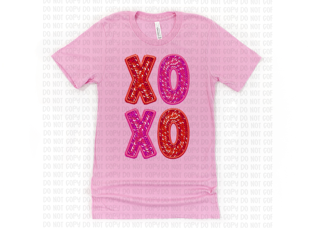 Valentine's Day Shirt with Faux Sequins for Galentine’s Day Gift